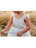 Ivory Lace Tulle Flower Girl Dress With Beaded Belt Ivory Lace Tulle Flower Girl Dress With Beaded Belt